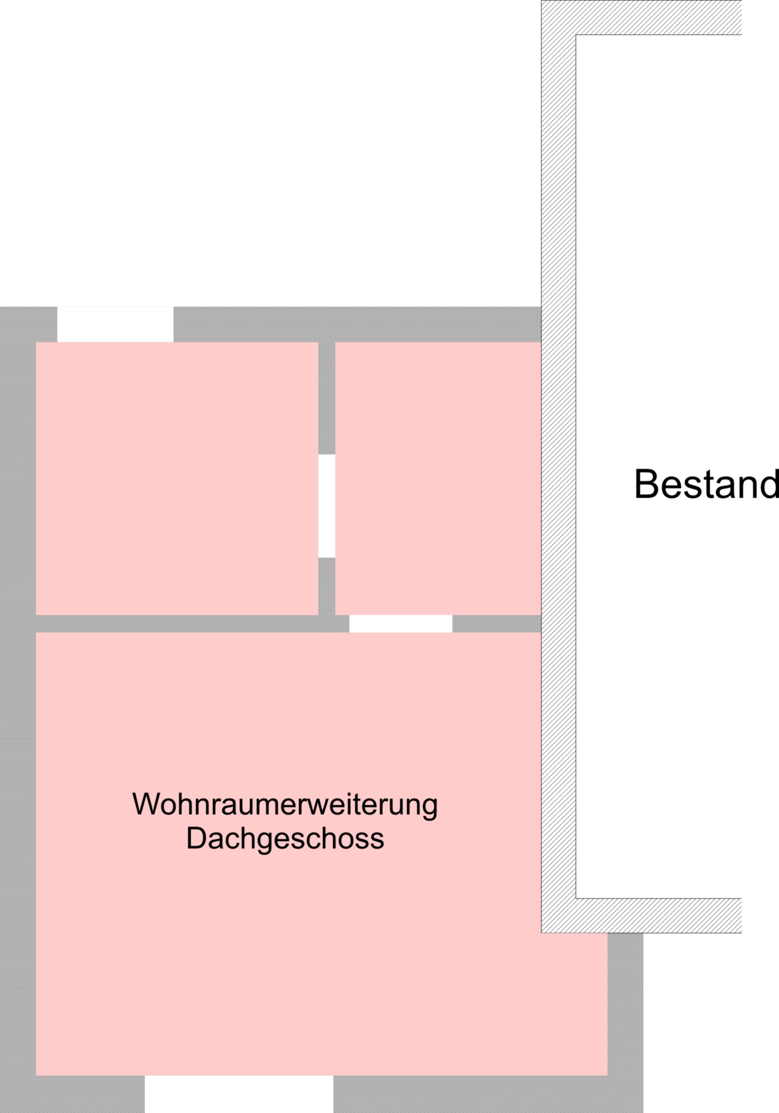 Grundriss Dachgeschoss der Wohnraumerweiterung im Holz-Anbau