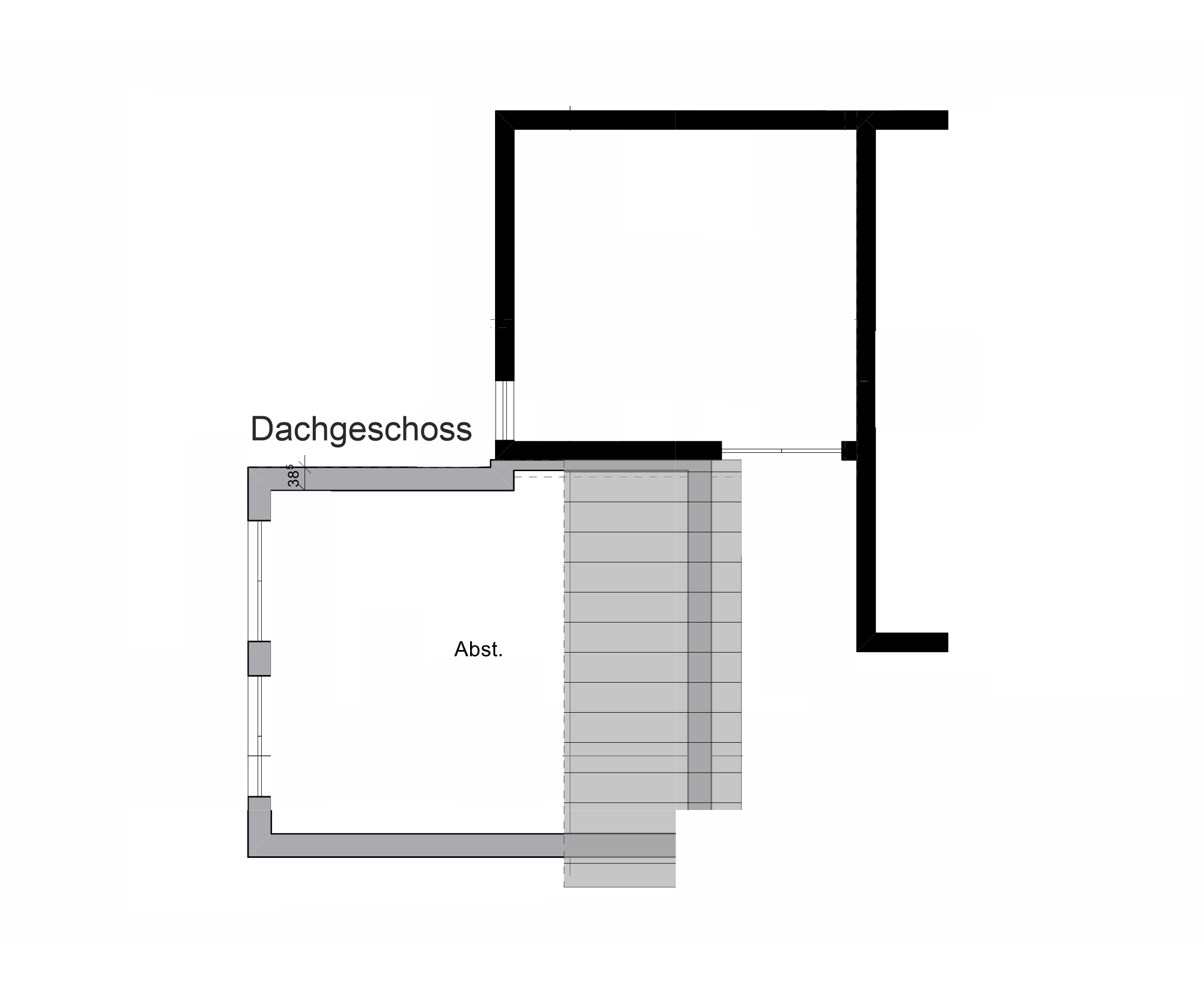 Grundriss Dachgeschoss der Wohnraumerweiterung im Holz-Anbau