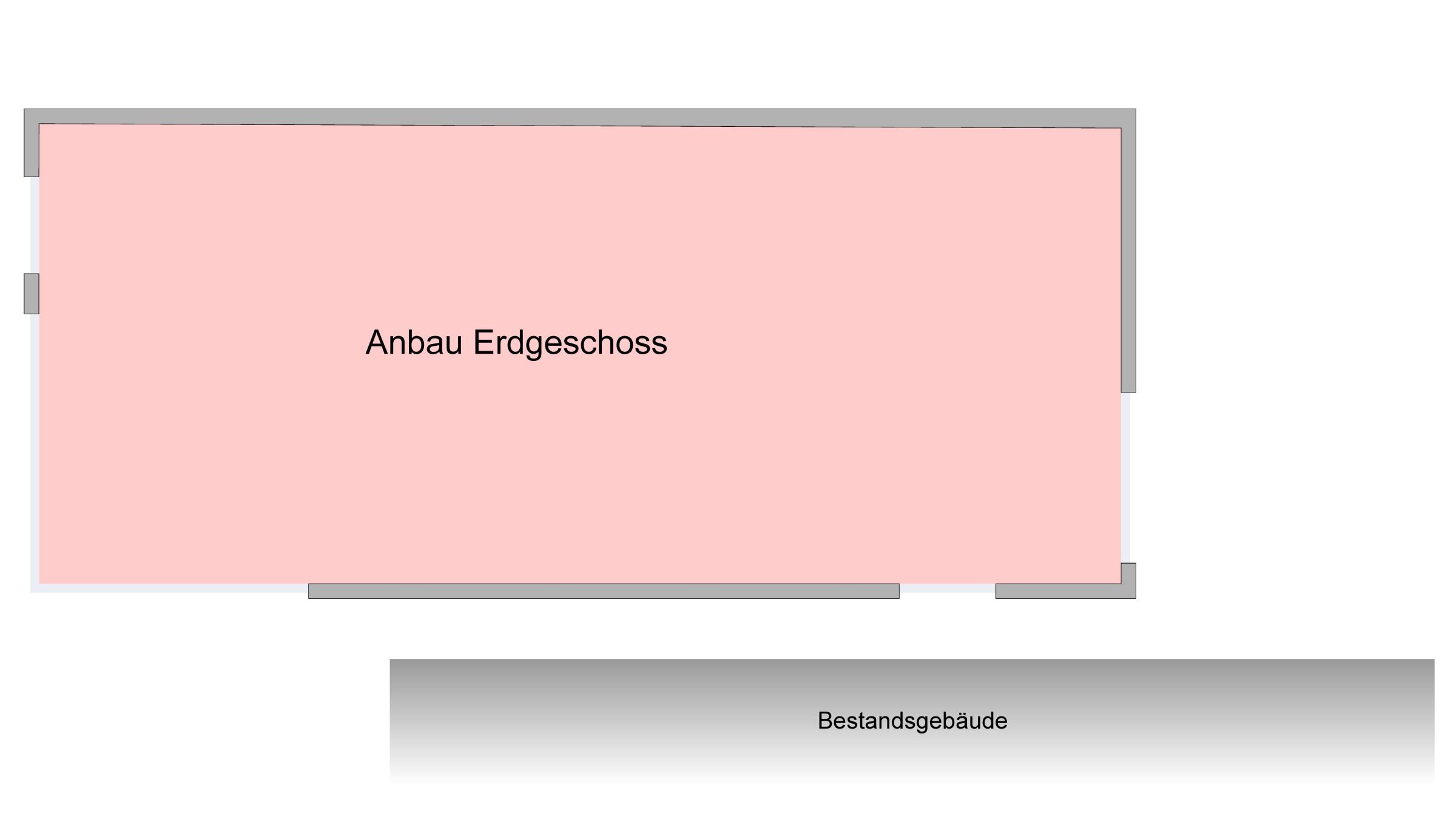 Grundriss des Erdgeschosses mit zweigeschossiger Wohnraumerweiterung