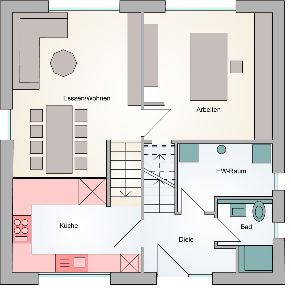 Grundriss Erdgeschoss Haus Trojan